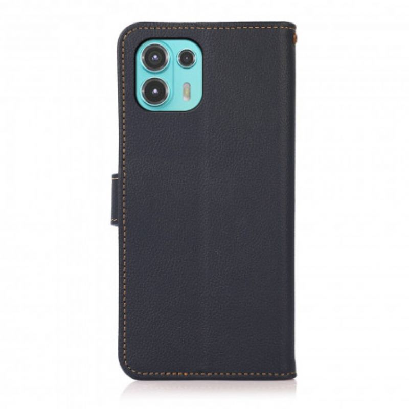 Folio-hoesje Motorola Edge 20 Lite Echt Leer Khazneh Rfid