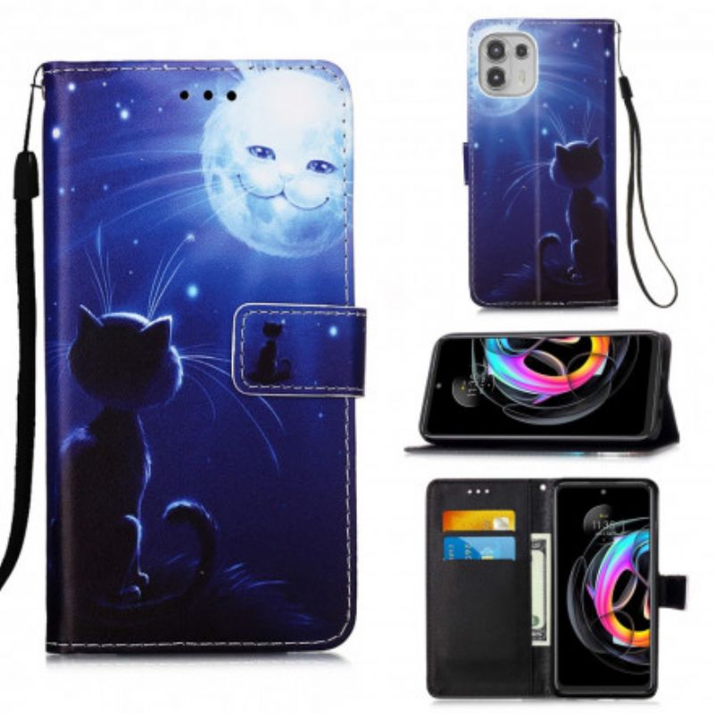 Folio-hoesje Motorola Edge 20 Lite Maanlicht Kat