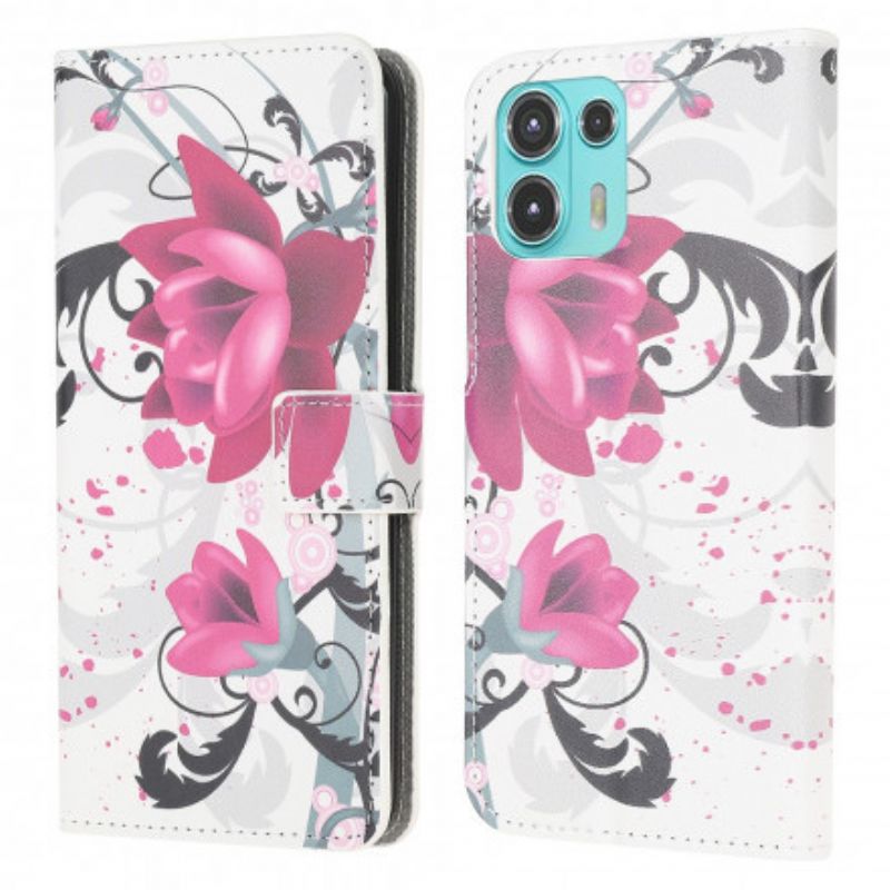 Folio-hoesje Motorola Edge 20 Lite Tropische Bloemen