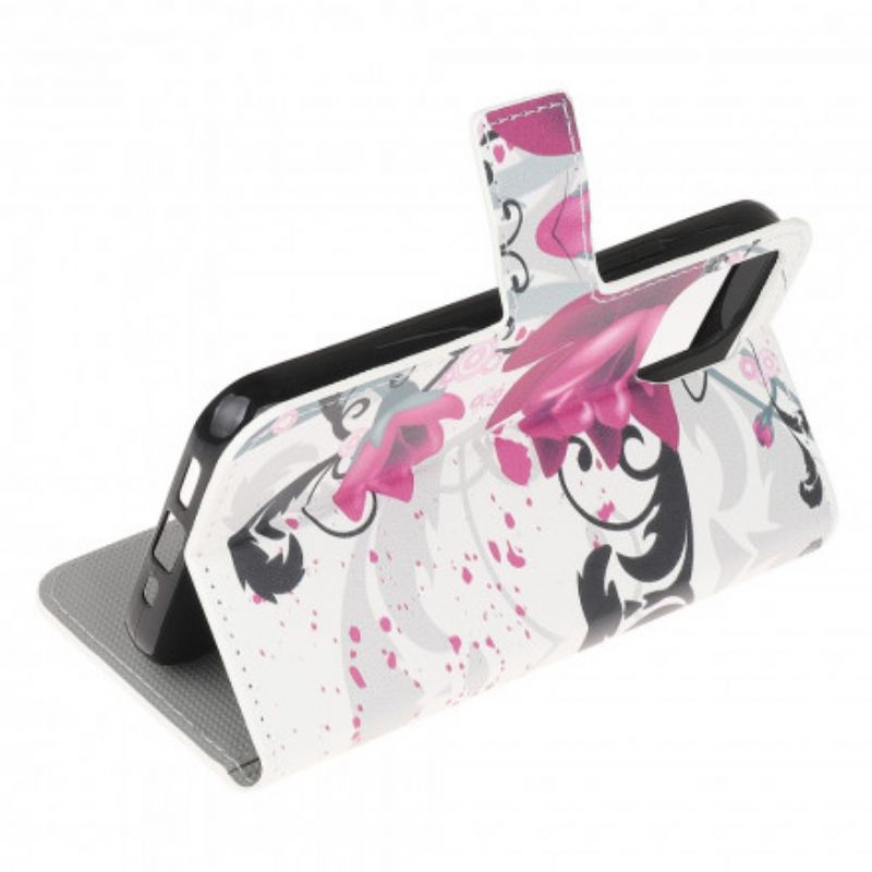 Folio-hoesje Motorola Edge 20 Lite Tropische Bloemen
