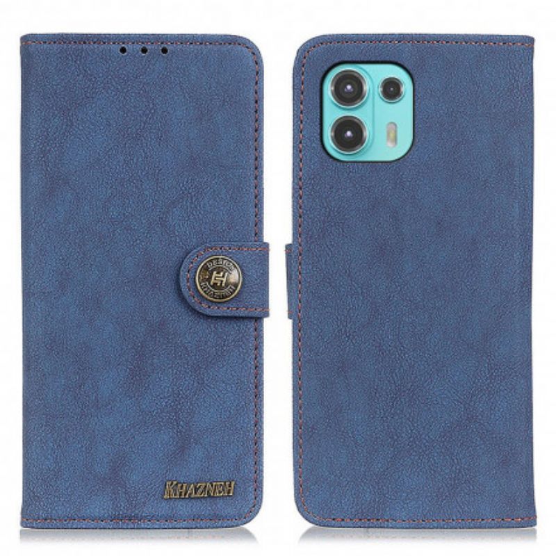 Leren Hoesje Motorola Edge 20 Lite Khazneh Retro Splitleer Bescherming Hoesje