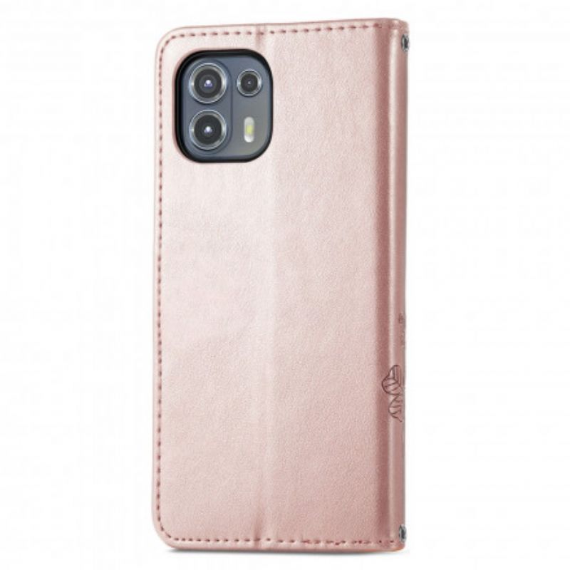 Leren Hoesje Motorola Edge 20 Lite Klavertje Vier Bescherming Hoesje