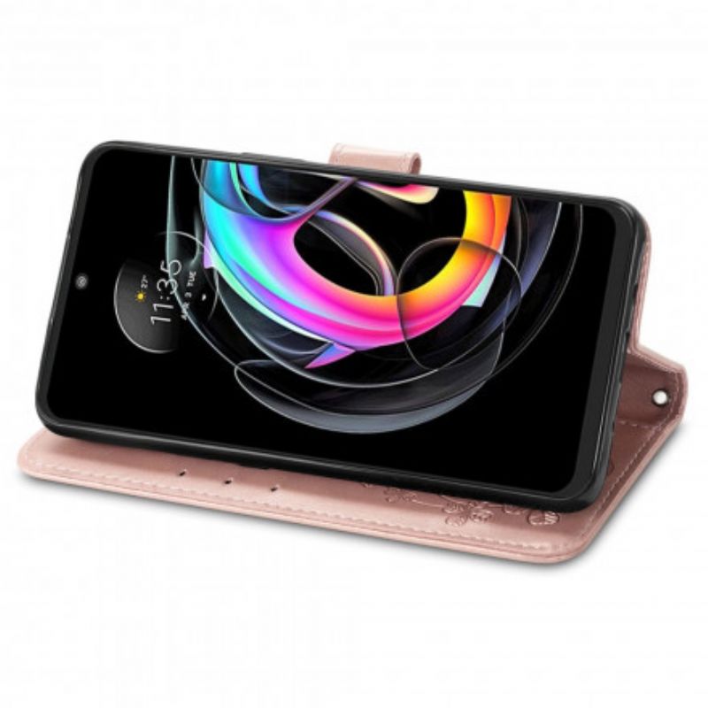 Leren Hoesje Motorola Edge 20 Lite Klavertje Vier Bescherming Hoesje