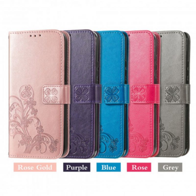 Leren Hoesje Motorola Edge 20 Lite Klavertje Vier Bescherming Hoesje