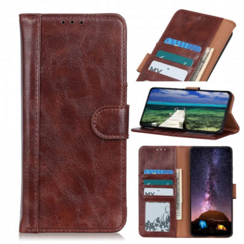 Leren Hoesje Motorola Edge 20 Lite Split Glanzende Leerstijl