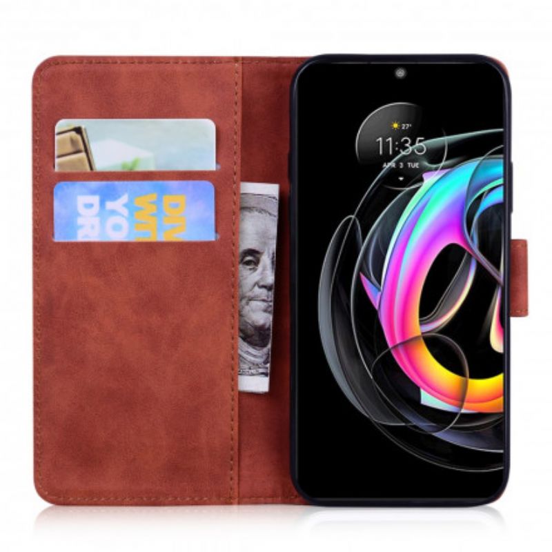 Leren Hoesje Motorola Edge 20 Lite Stijl Lederen Vintage Couture Bescherming Hoesje