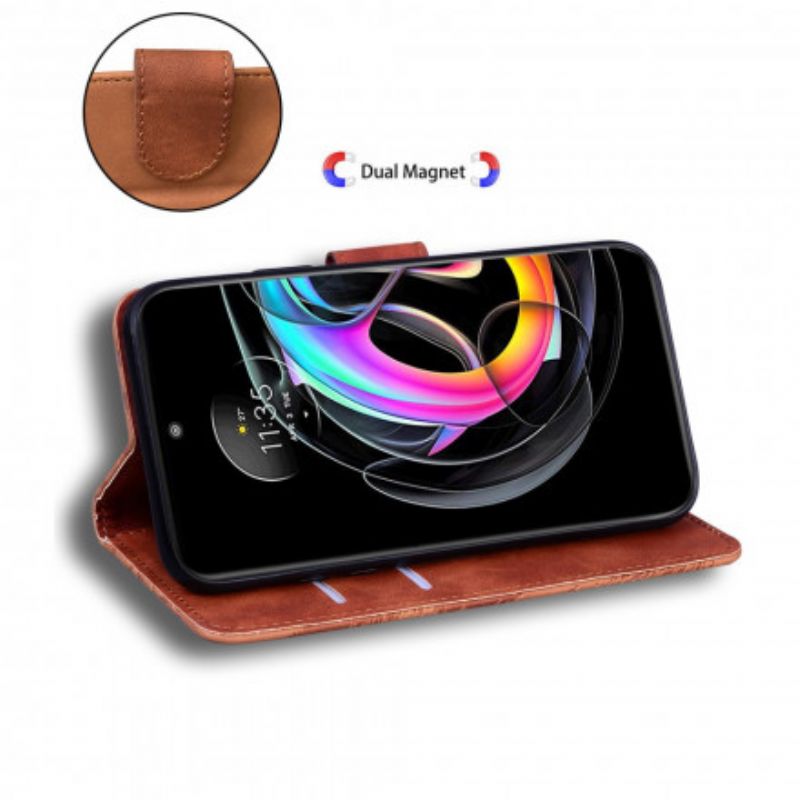 Leren Hoesje Motorola Edge 20 Lite Stijl Lederen Vintage Couture Bescherming Hoesje