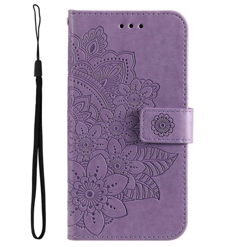 Folio-hoesje voor Oppo Reno 8 Met Ketting Strakke Bloemen