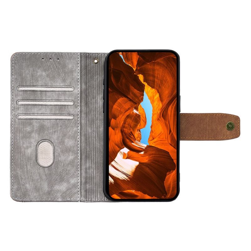 Flip Case Leren Realme 14 Pro Plus 5g Vintage Design Met Rfid-blokkering