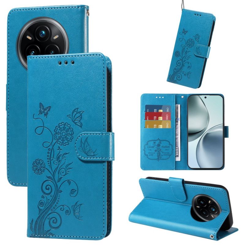 Folio-hoesje Realme 14 Pro Plus 5g Telefoonhoesje Bloemenpatroon