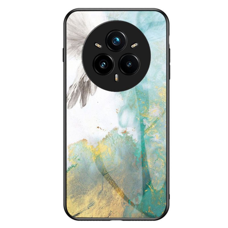 Hoesje Realme 14 Pro Plus 5g Gehard Glas Met Marmerlook Bescherming Hoesje