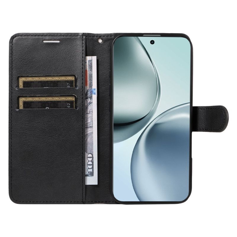 Leren Hoesje Realme 14 Pro Plus 5g Effen Kunstleren Bandje Bescherming Hoesje