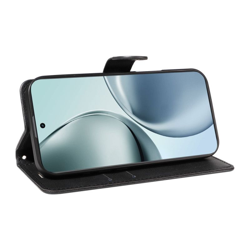 Leren Hoesje Realme 14 Pro Plus 5g Effen Kunstleren Bandje Bescherming Hoesje