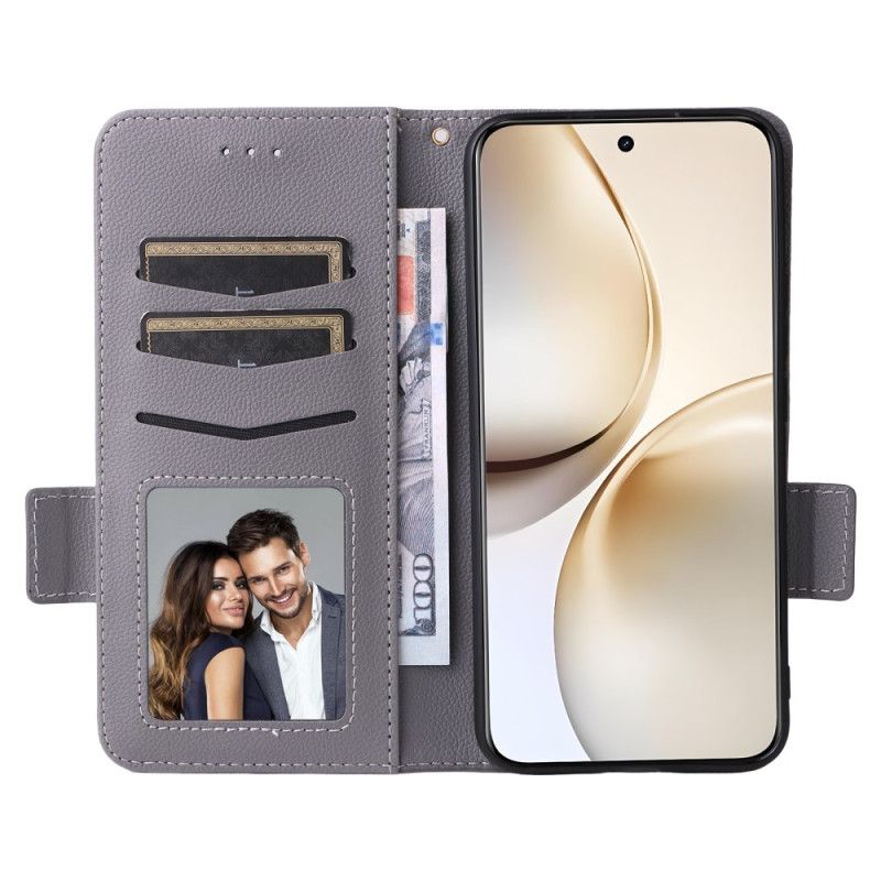 Leren Hoesje Realme 14 Pro Plus 5g Lychee Kunstleer Met Riem Bescherming Hoesje