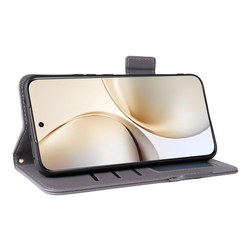 Leren Hoesje Realme 14 Pro Plus 5g Lychee Kunstleer Met Riem Bescherming Hoesje