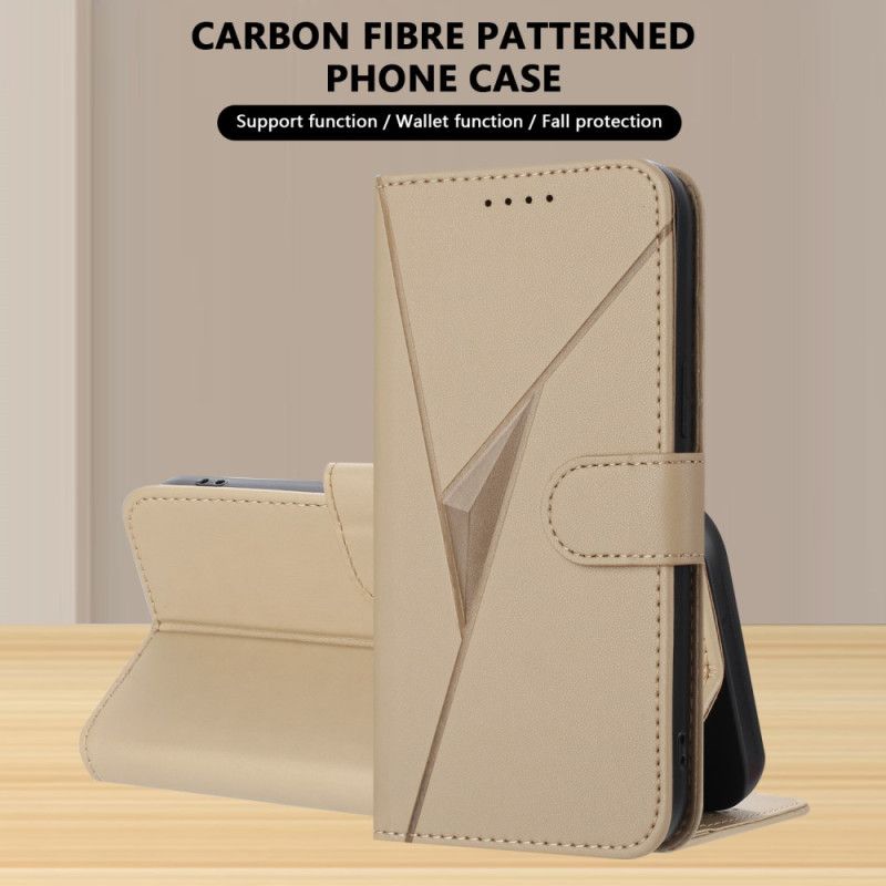 Leren Hoesje Voor Realme 14 Pro Plus 5g Driehoekig Patroon