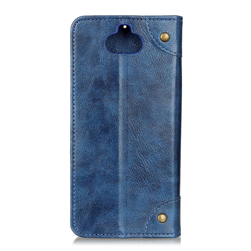Folio-hoesje Sony Xperia 8 Rood Telefoonhoesje Vintage Klinknagelversie