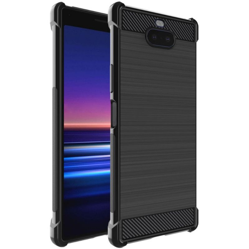 Hoesje Sony Xperia 8 Telefoonhoesje Imak Geborstelde Koolstofvezel