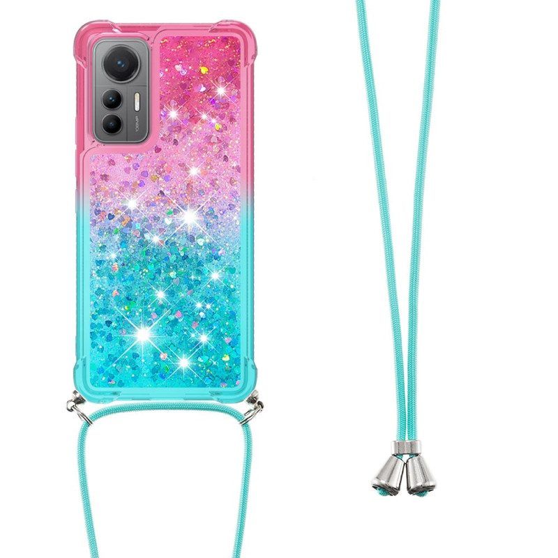 Hoesje voor Xiaomi 12 Lite Met Koord Glitter Siliconen Koord