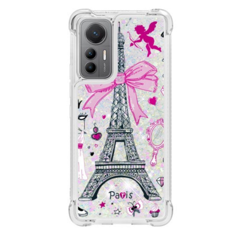 Hoesje voor Xiaomi 12 Lite Pailletten Van De Eiffeltoren