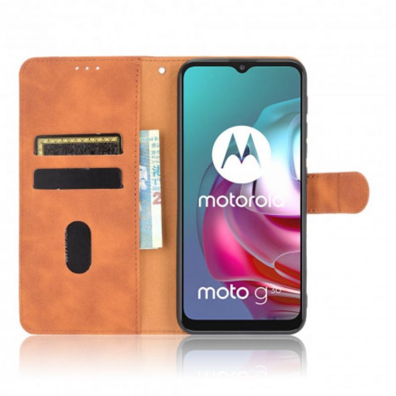 Flip Case Leren Moto G30 / G10 Huid-aanraking
