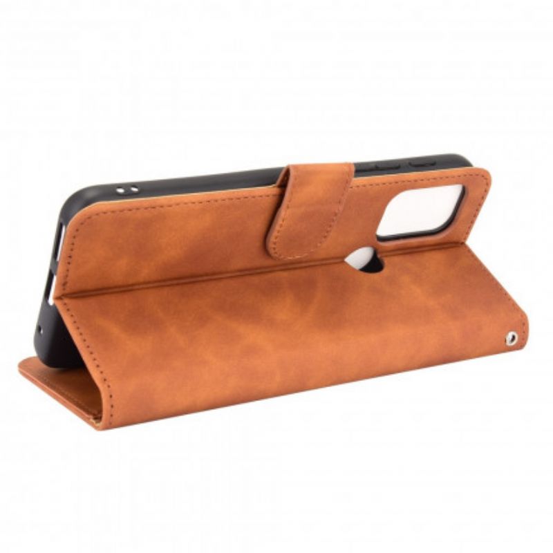 Flip Case Leren Moto G30 / G10 Huid-aanraking