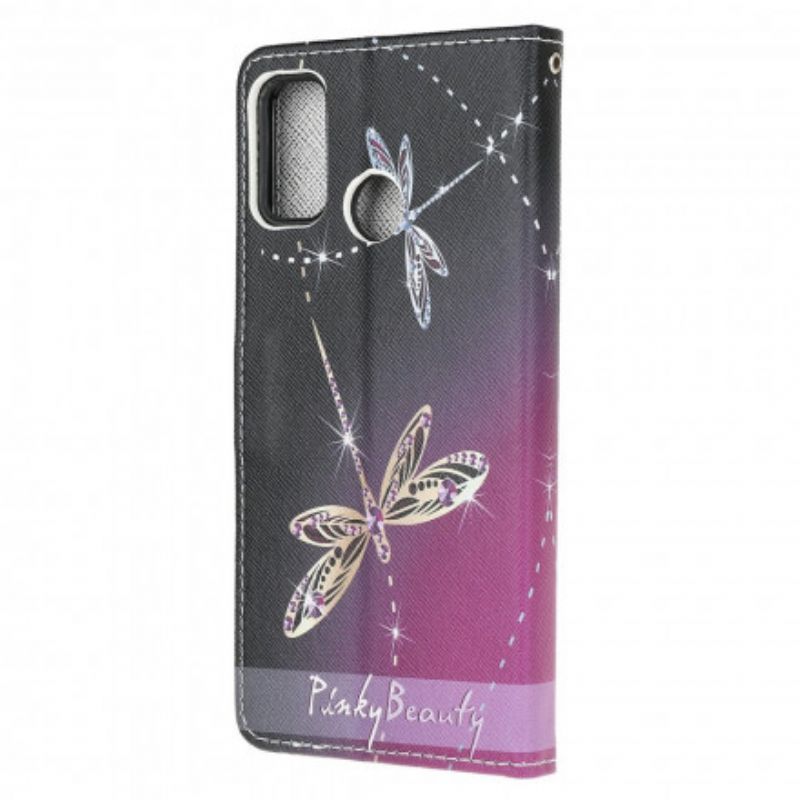 Flip Case Leren Moto G30 / G10 String Libellen