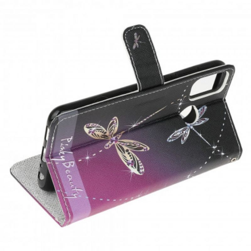 Flip Case Leren Moto G30 / G10 String Libellen