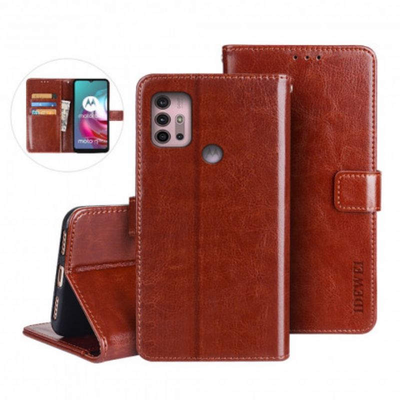 Folio-hoesje Moto G30 / G10 Imitatieleer Idewei