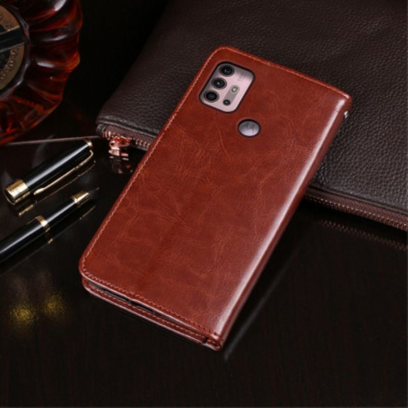Folio-hoesje Moto G30 / G10 Imitatieleer Idewei
