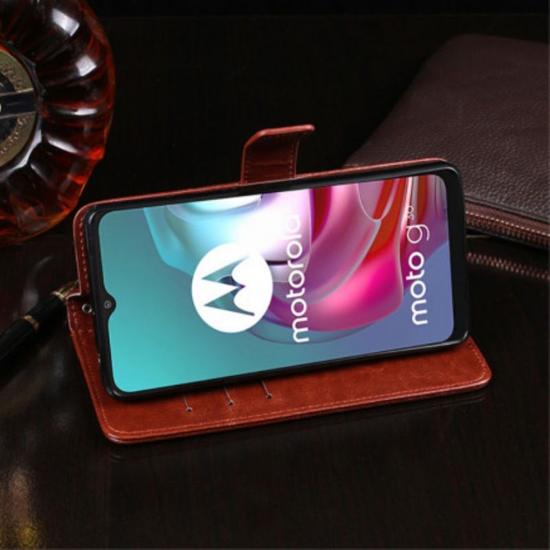 Folio-hoesje Moto G30 / G10 Imitatieleer Idewei