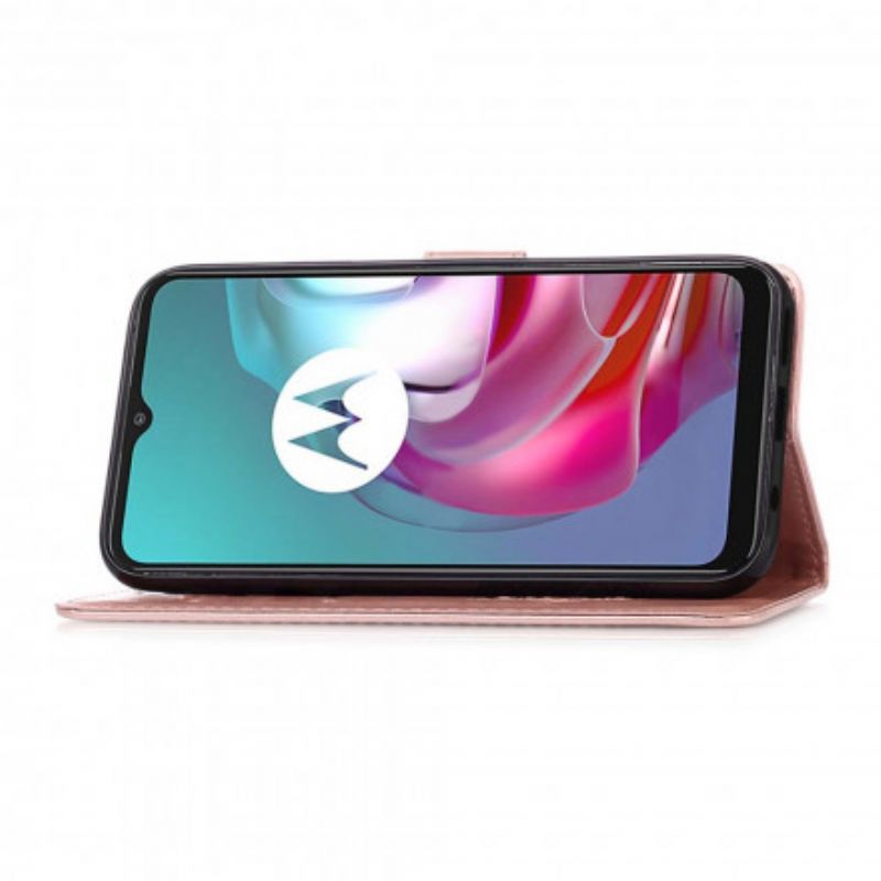 Folio-hoesje Moto G30 / G10 Telefoonhoesje Dromenvanger Met Leereffect