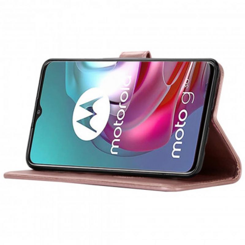 Folio-hoesje Moto G30 / G10 Telefoonhoesje Dromerige Uil
