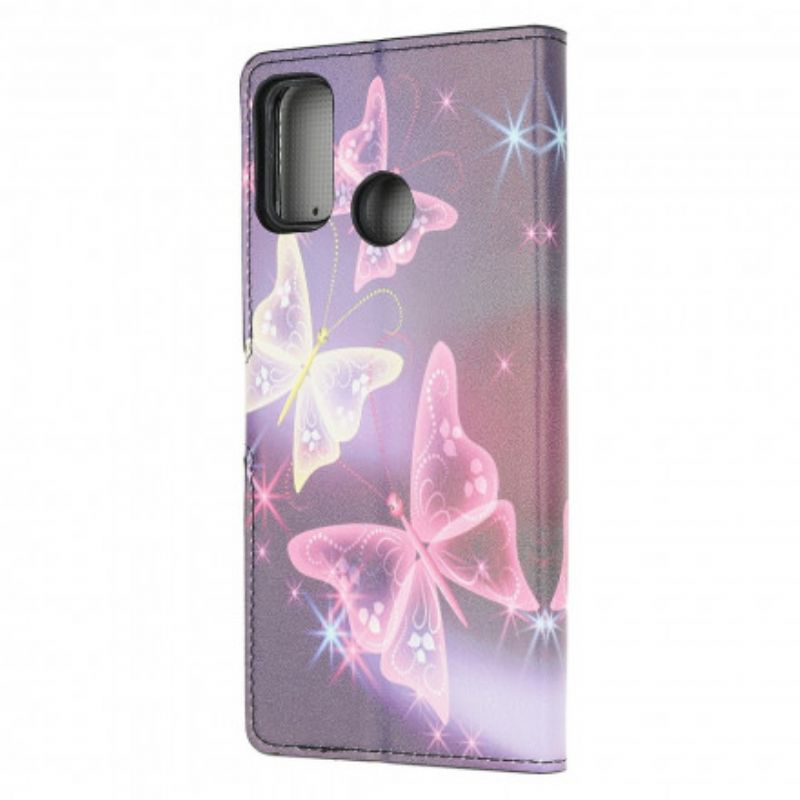 Folio-hoesje Moto G30 / G10 Vlinders En Bloemen