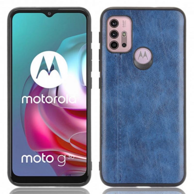 Hoesje Moto G30 / G10 Couture Leereffect Bescherming Hoesje