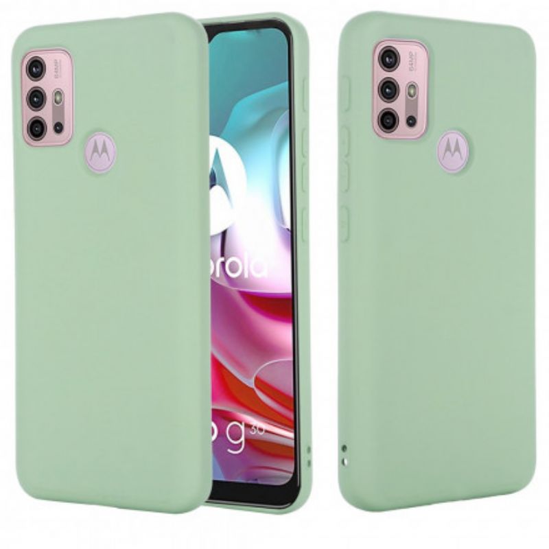 Hoesje Moto G30 / G10 Vloeibare Siliconen Met Lanyard Bescherming Hoesje