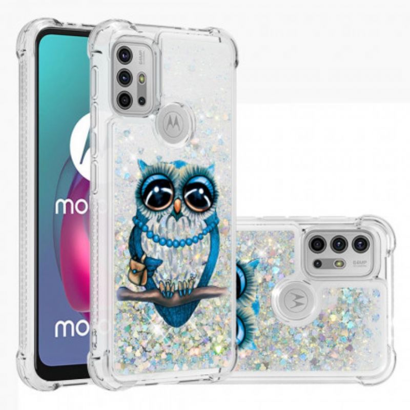 Hoesje Voor Moto G30 / G10 Miss Glitter Uil