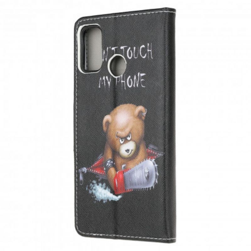 Leren Hoesje Moto G30 / G10 Gevaarlijke Beer