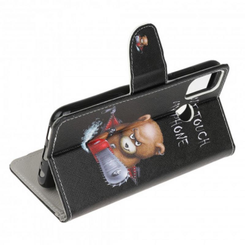 Leren Hoesje Moto G30 / G10 Gevaarlijke Beer