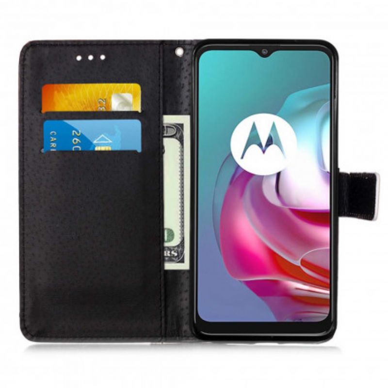 Leren Hoesje Moto G30 / G10 Nachttijger