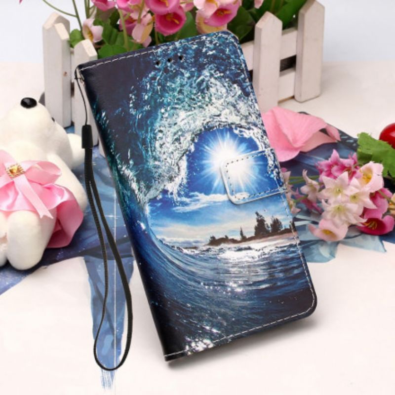 Leren Hoesje Voor Moto G30 / G10 Love The Wave