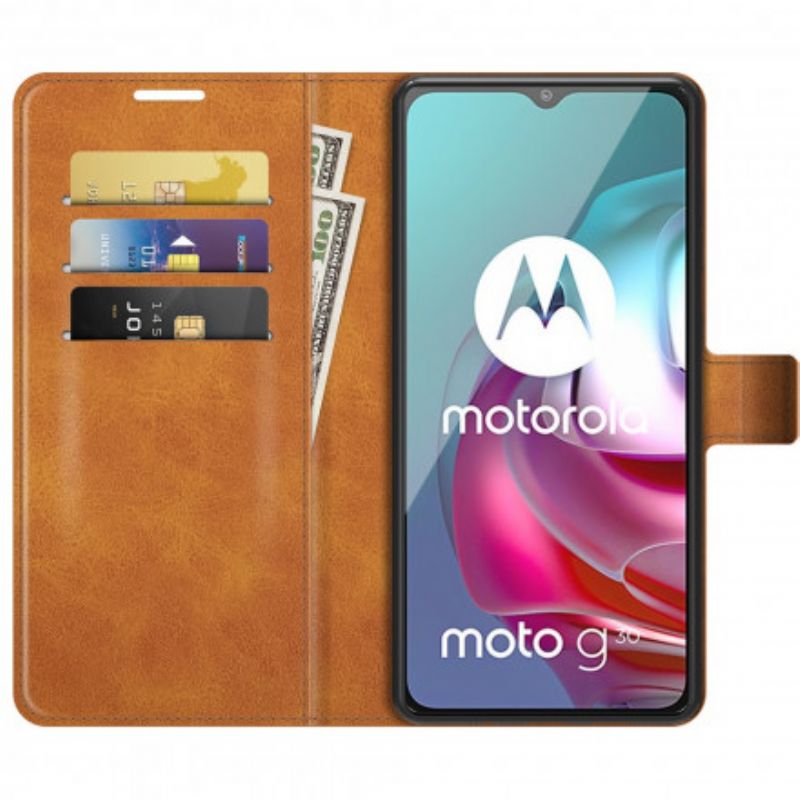 Leren Hoesje Voor Moto G30 / G10 Magnetische Sluiting