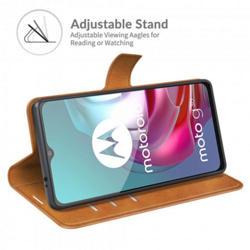 Leren Hoesje Voor Moto G30 / G10 Magnetische Sluiting