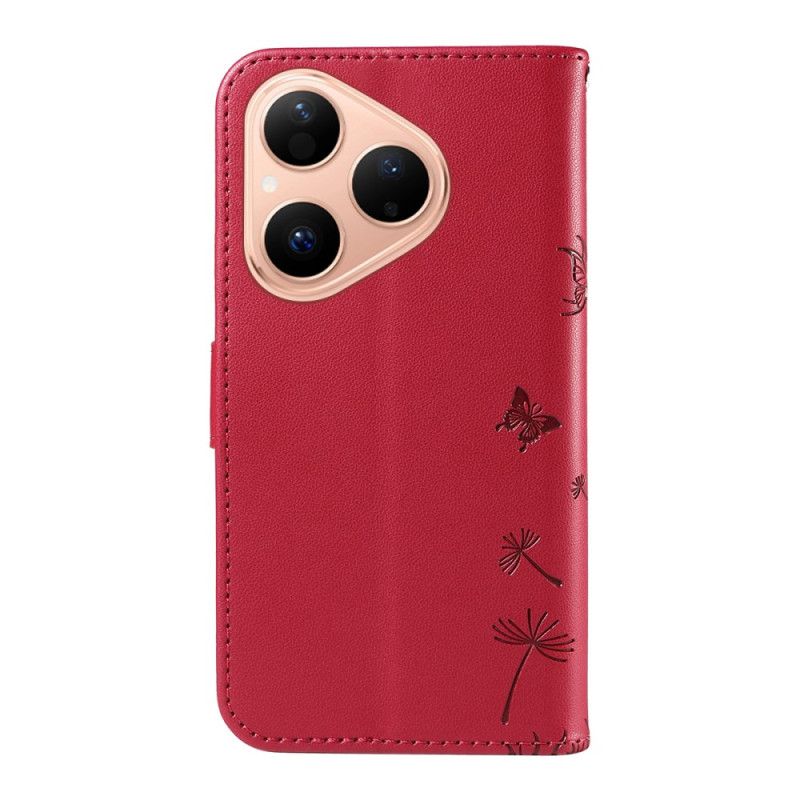 Folio-hoesje Huawei Pura 80 Telefoonhoesje Paardenbloem En Bandje