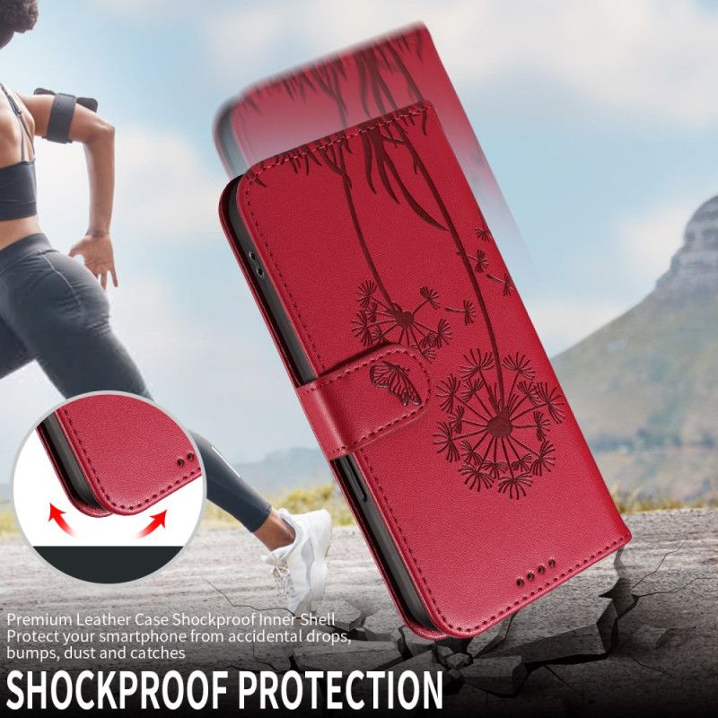 Folio-hoesje Huawei Pura 80 Telefoonhoesje Paardenbloem En Bandje