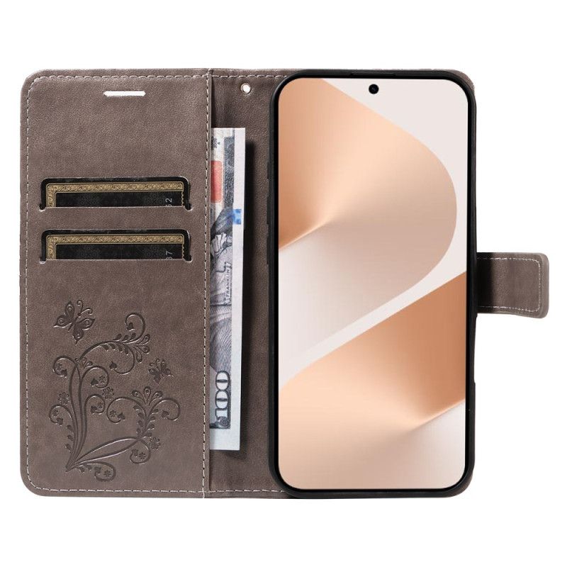 Leren Hoesje Huawei Pura 80 Grote Vlinders Bescherming Hoesje