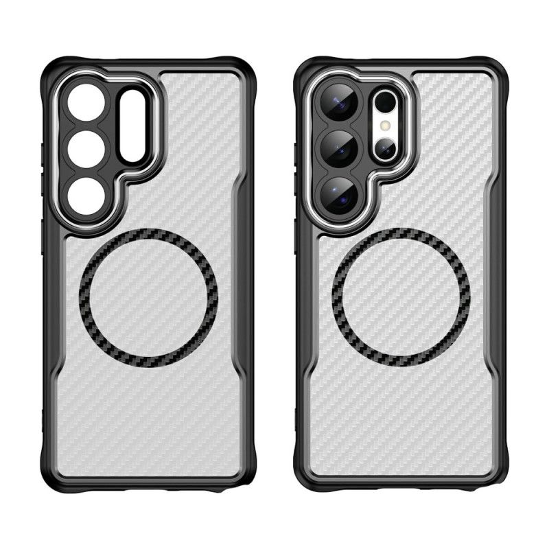 Cover Hoesje Samsung Galaxy S26 Ultra Telefoonhoesje Magsafe Hybrid Protection Carbon Fiber Textuur