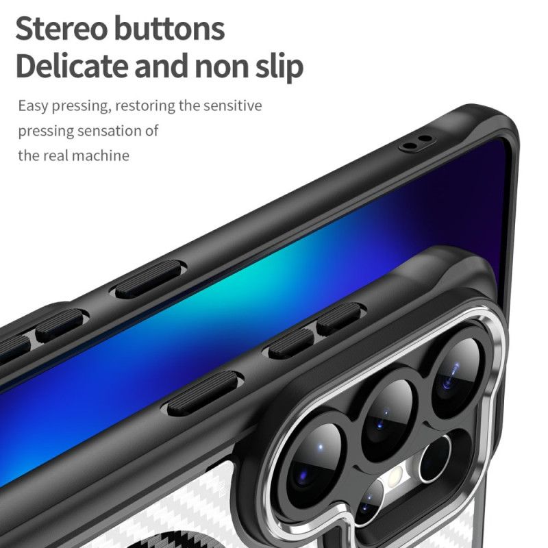 Cover Hoesje Samsung Galaxy S26 Ultra Telefoonhoesje Magsafe Hybrid Protection Carbon Fiber Textuur