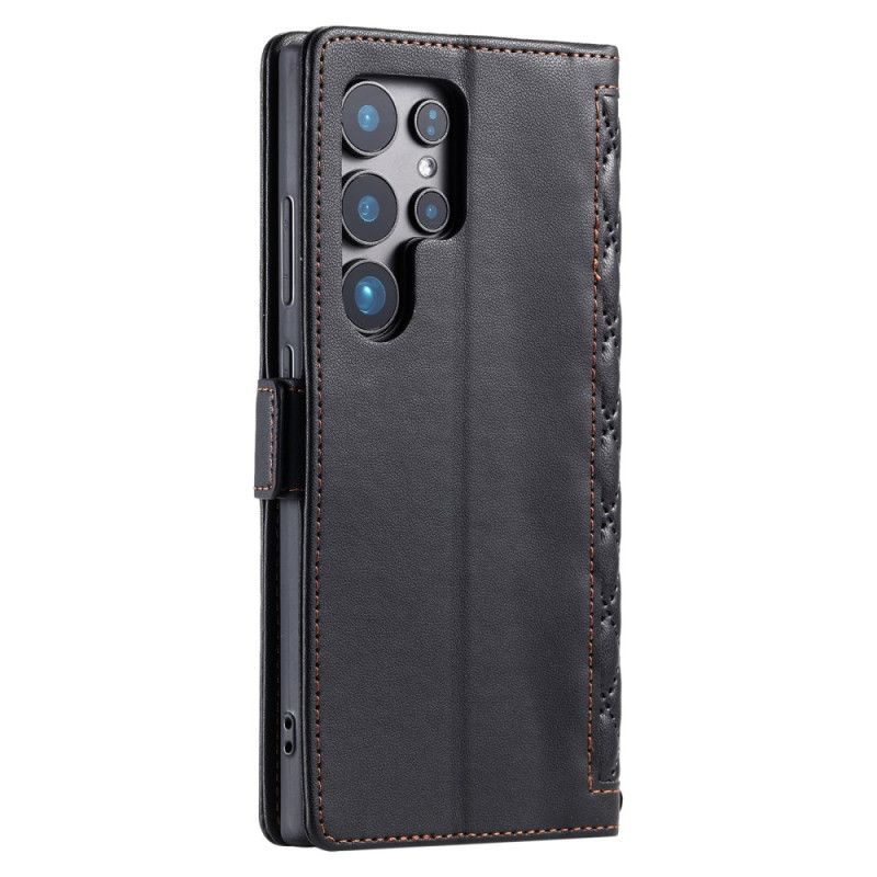 Flip Case Leren Samsung Galaxy S26 Ultra Gewatteerd Met Bandje