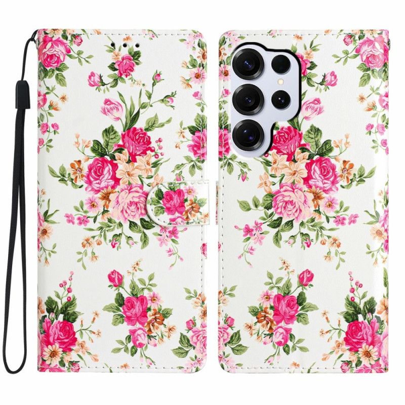 Folio-hoesje Samsung Galaxy S26 Ultra Telefoonhoesje Rode Bloemen